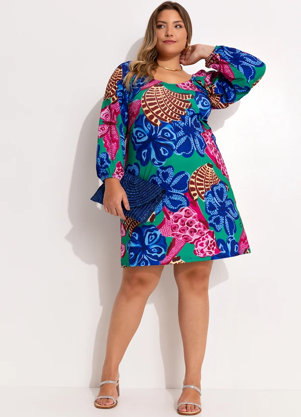 Quintess - Vestido Tropical Borboleta em Malha Fria 10