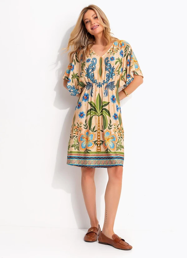 Quintess - Vestido Tropical Bordado em Malha Fria 3