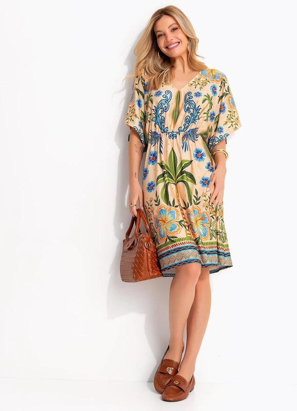 Quintess - Vestido Tropical Bordado em Malha Fria 7