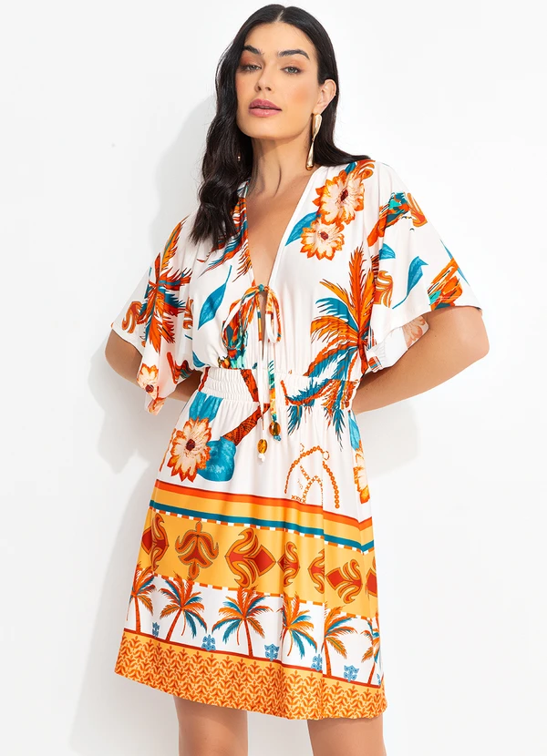 Quintess - Vestido Tropical Color em Malha Fria