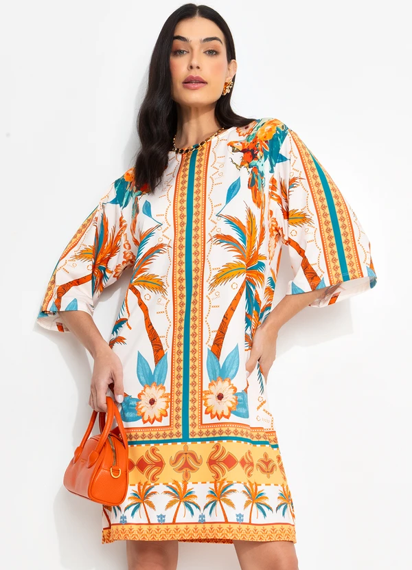 Quintess - Vestido Estampado em Malha Fria