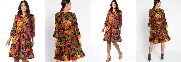 Vestido Tropical em Malha Crepe