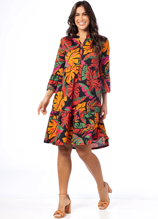 bonprix - Vestido Tropical em Malha Crepe 7