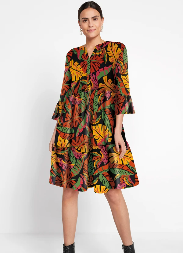 bonprix - Vestido Tropical em Malha Crepe 4