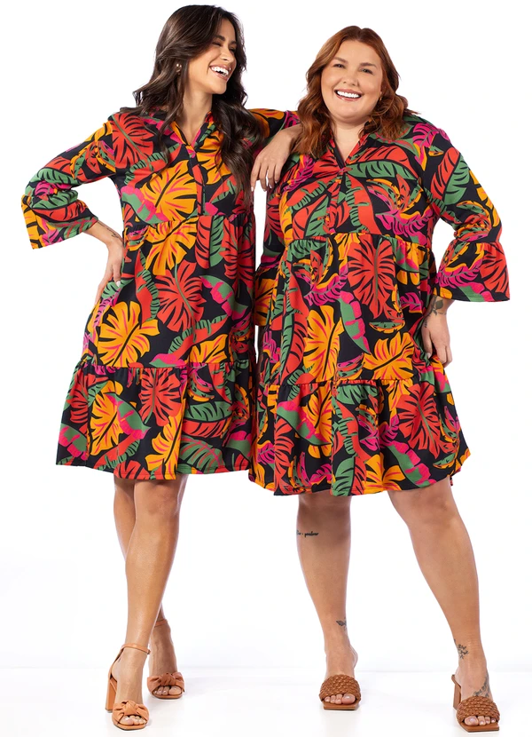 bonprix - Vestido Tropical em Malha Crepe 3