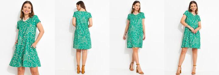 Vestido Tropical Verde em Malha Fria