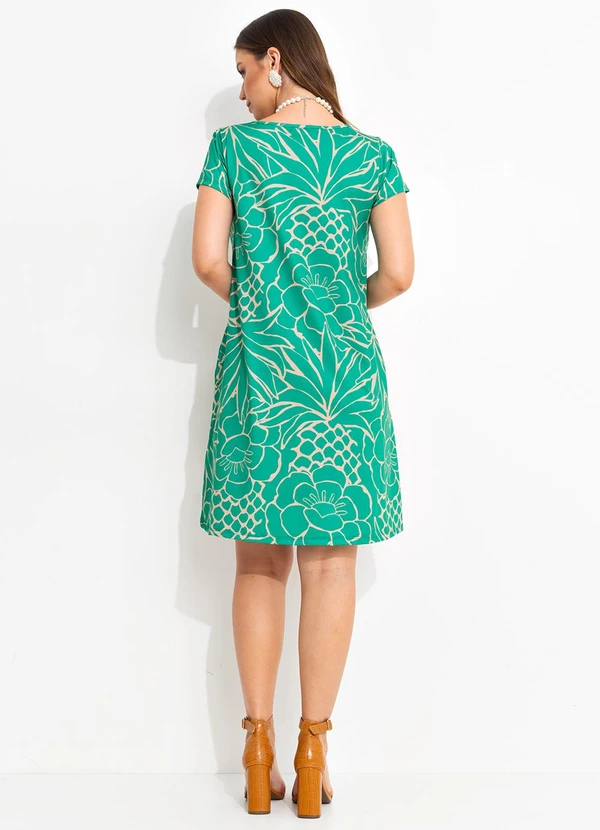 Quintess - Vestido Tropical Verde em Malha Fria 2