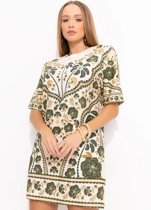 Farm - Vestido T-Shirt Básico Riad Verde - FARM