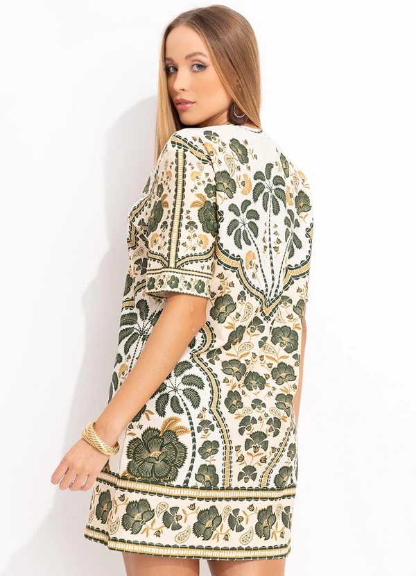 Farm - Vestido T-Shirt Básico Riad Verde 4