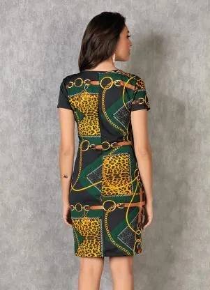 Moda Pop - Vestido Tubinho Correntes - MODA POP