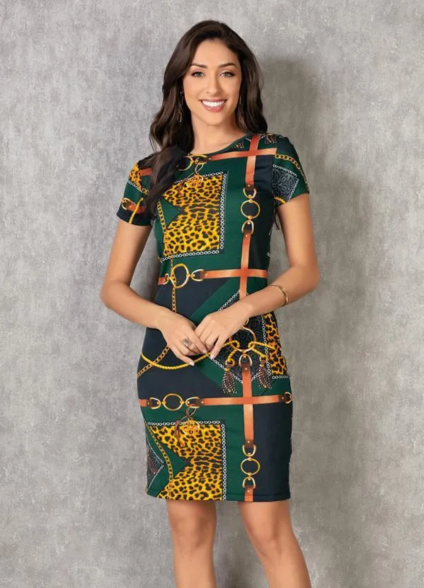 Moda Pop - Vestido Tubinho Correntes