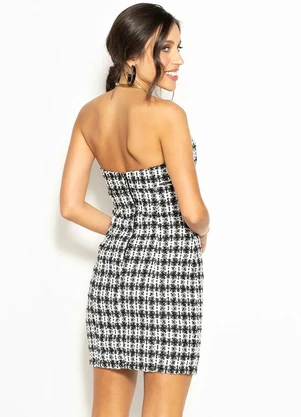 Colcci - Vestido Tubinho Curto de Tweed Branco - COLCCI