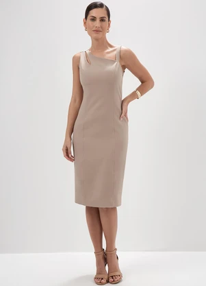 Principessa - Vestido Tubinho de Alfaiataria Nude Mel - PRINCIPESSA