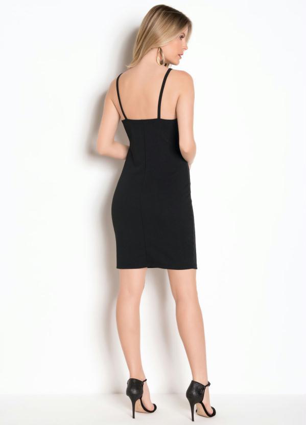 Outlet - Vestido Tubinho Preto com Detalhe em Tule 5