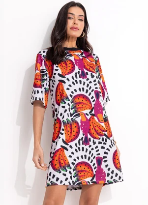 Quintess - Vestido Tucanos em Malha Crepe - QUINTESS