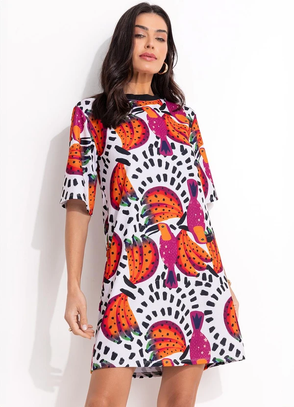 Quintess - Vestido Tucanos em Malha Crepe