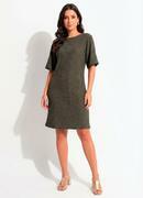 Vestido Verde Canelado com Lurex