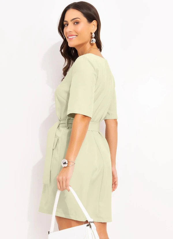 Quintess - Vestido Verde Claro em Alfaiataria 2