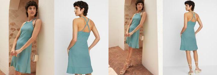 Vestido Verde Claro em Malha Texturizada