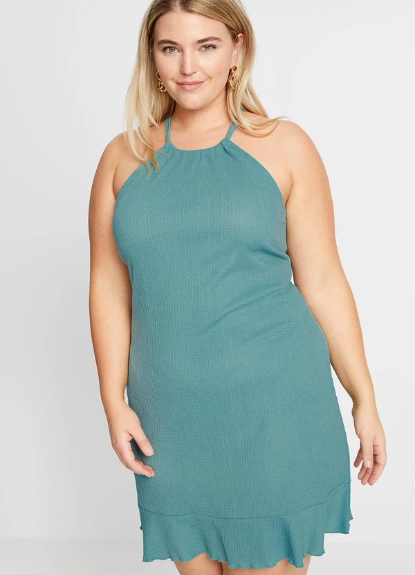 bonprix - Vestido Verde Claro em Malha Texturizada 5