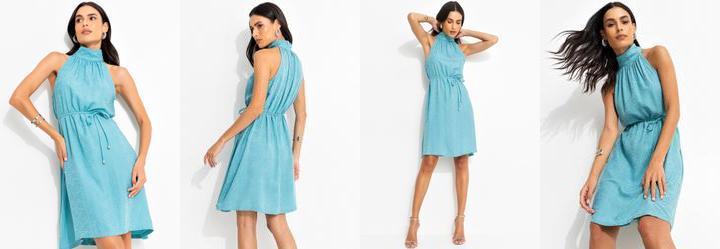 Vestido Verde Claro em Tecido Jacquard
