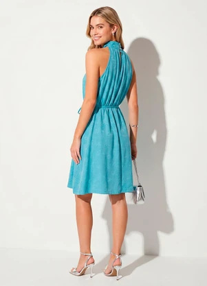 Quintess - Vestido Verde Claro em Tecido Jacquard - QUINTESS
