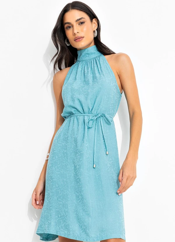 Quintess - Vestido Verde Claro em Tecido Jacquard 2