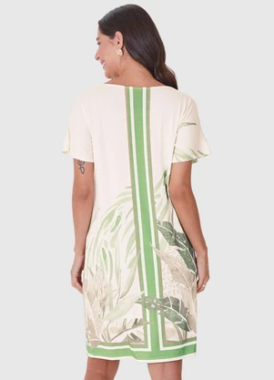Malwee - Vestido Verde Claro Tropical Amplo - MALWEE