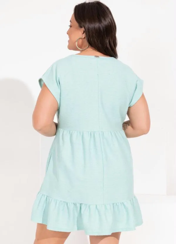 Queima Estoque - Vestido Verde com Babado na Barra 5