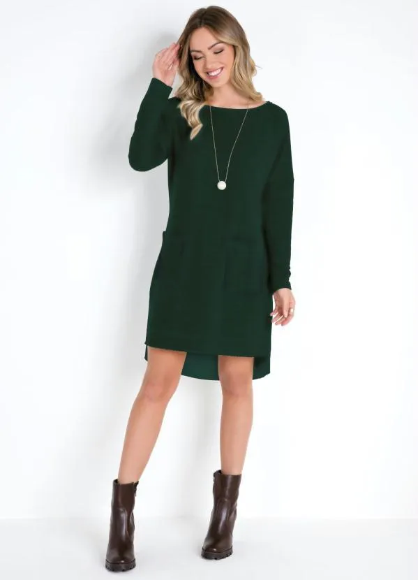 Quintess - Vestido Verde com Bolsos Frontais 4