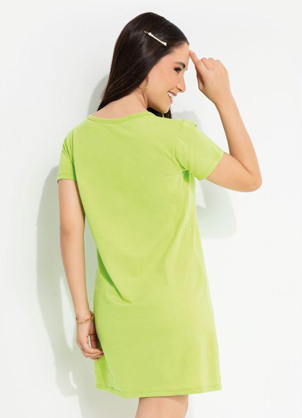 Moda Pop - Vestido Verde com Estampa Frontal 2