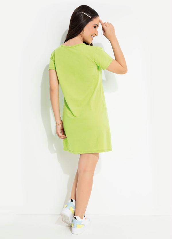 Moda Pop - Vestido Verde com Estampa Frontal 4