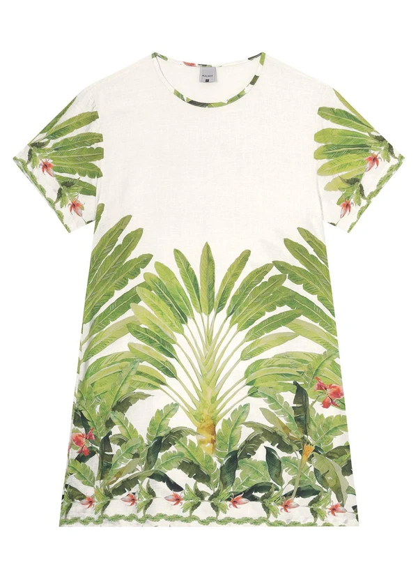 Malwee - Vestido Verde Curto Reto Tropical 3