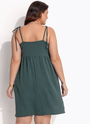 Quintess - Vestido Verde em Crepe Plano - QUINTESS