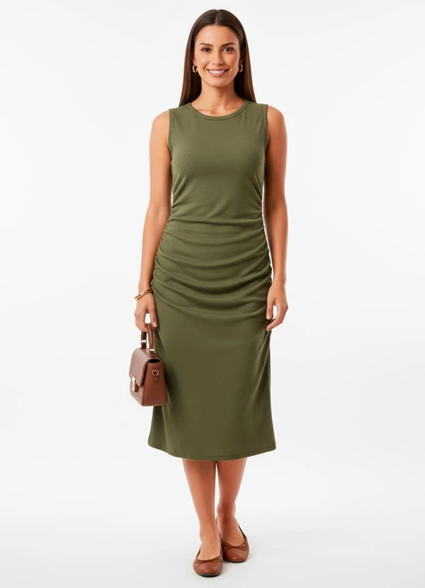 Quintess - Vestido Verde em Malha Crepe