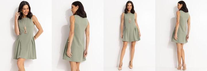 Vestido Verde em Malha Crepe