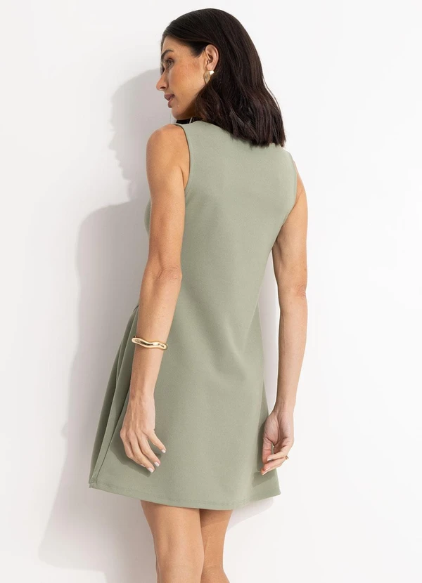 Quintess - Vestido Verde em Malha Crepe 6