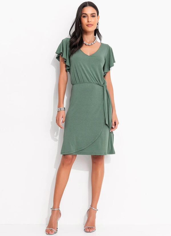 Quintess - Vestido Verde em Malha de Viscose com Elastano 3