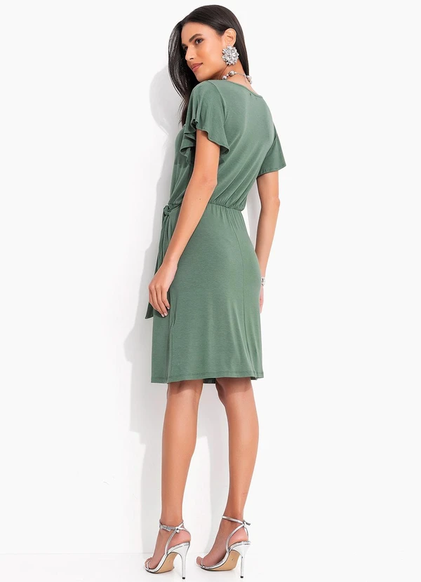 Quintess - Vestido Verde em Malha de Viscose com Elastano 4