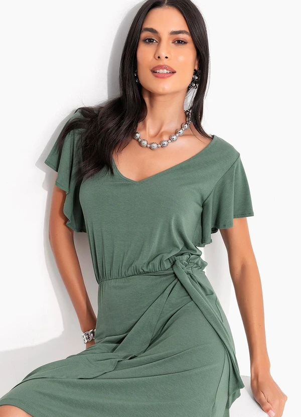 Quintess - Vestido Verde em Malha de Viscose com Elastano 6