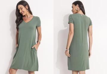 Vestido Verde em Malha de Viscose