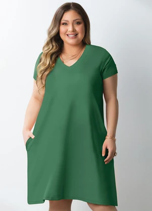 Quintess - Vestido Verde em Malha de Viscose - QUINTESS
