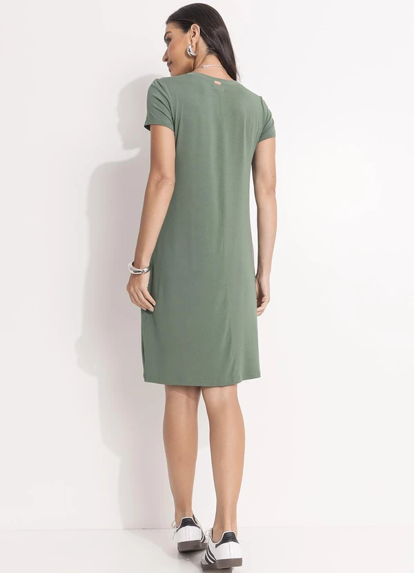 Quintess - Vestido Verde em Malha de Viscose 4