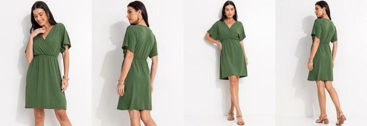 Vestido Verde em Malha de Viscose
