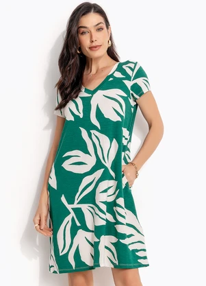 Quintess - Vestido Verde em Malha de Viscose - QUINTESS