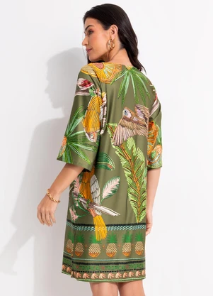 Quintess - Vestido Verde em Malha Fria - QUINTESS