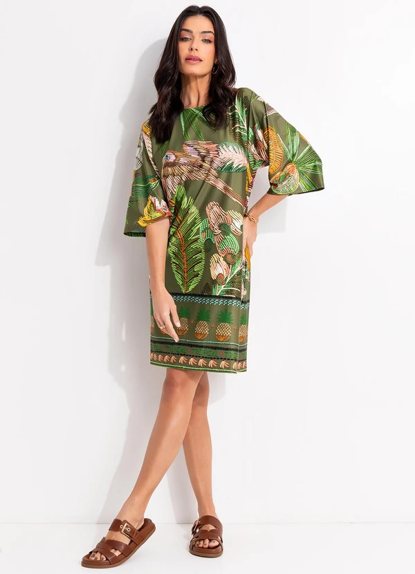 Quintess - Vestido Verde em Malha Fria 3