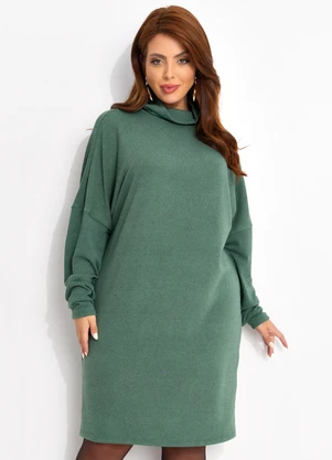 Quintess - Vestido Verde em Malha Tricô - QUINTESS
