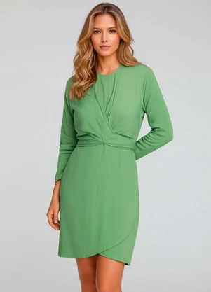 bonprix - Vestido Verde em Viscose Plana - BONPRIX