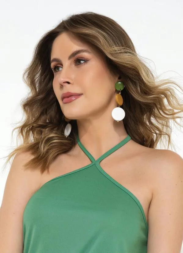 Moda Pop - Vestido Verde Frente Única 3